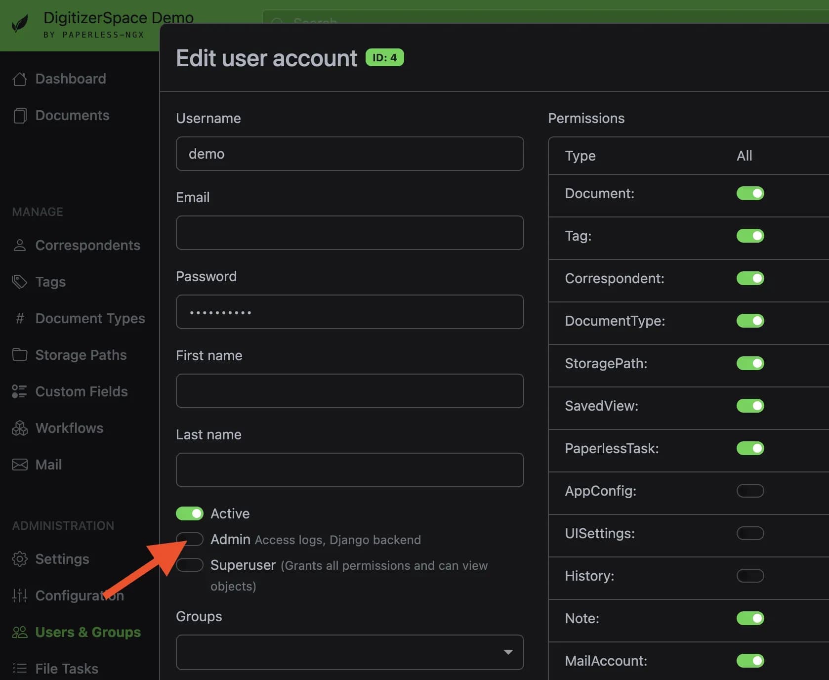 deactivate the admin panel in user settings